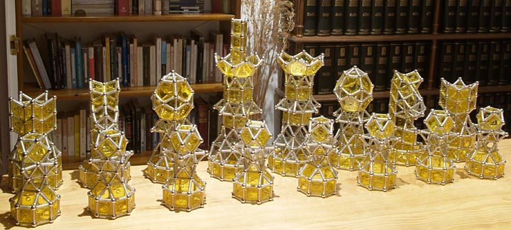 GEOMAG constructions: Full chess set (photomontage)