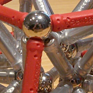 GEOMAG constructions: Detail: vertex of the regular dodecahedron with internal pentagonal pyramids