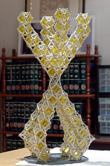 GEOMAG constructions: Oblique structure with cuboctahedra 1, view 1