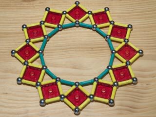 GEOMAG constructions: Regular dodecagon internal to squares and triangles