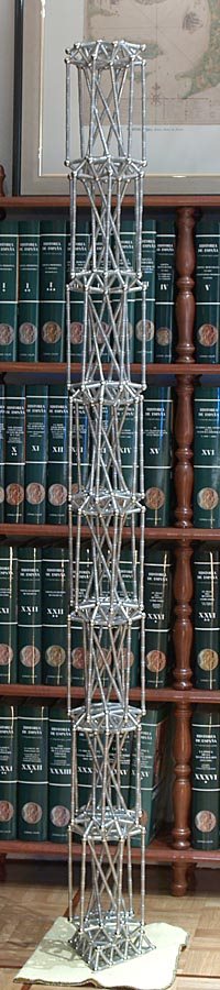 GEOMAG constructions: Tower of 8 hyperboloid modules, view 1