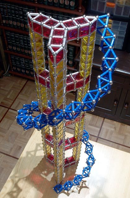GEOMAG constructions: Helix 4, one helix, top oblique view