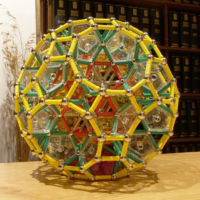 GEOMAG constructions: Rhombitruncated icosidodecahedron around the rhombicosidodecahedron