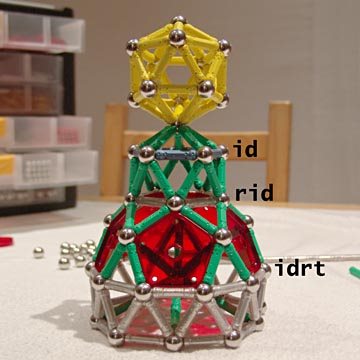 Construcciones con GEOMAG: Cuatro poliedros anidados, paso 1