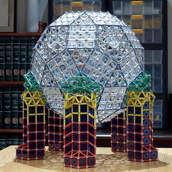 GEOMAG constructions: The rhombicosidodecahedron to scale 3, view 1