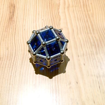GEOMAG constructions: Construction of the rhombitruncated cuboctahedron around the rhombicuboctahedron, step 1: rhombicuboctahedron