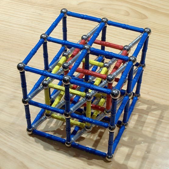 GEOMAG constructions: Interlaced cubes, edge 2, view 1