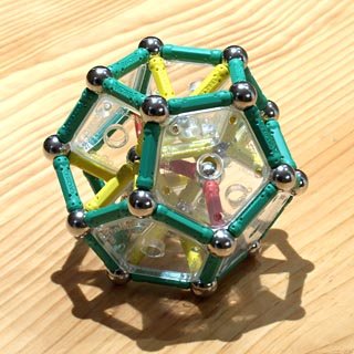 Construcciones con GEOMAG: El dodecaedro regular reforzado y equilibrado