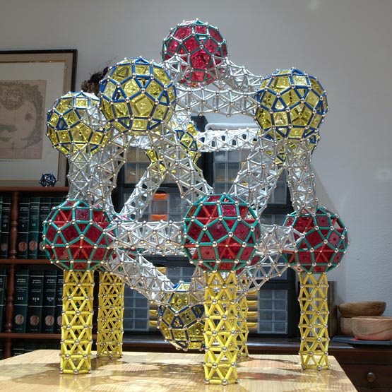 GEOMAG constructions: The giant icosahedron, bottom oblique view